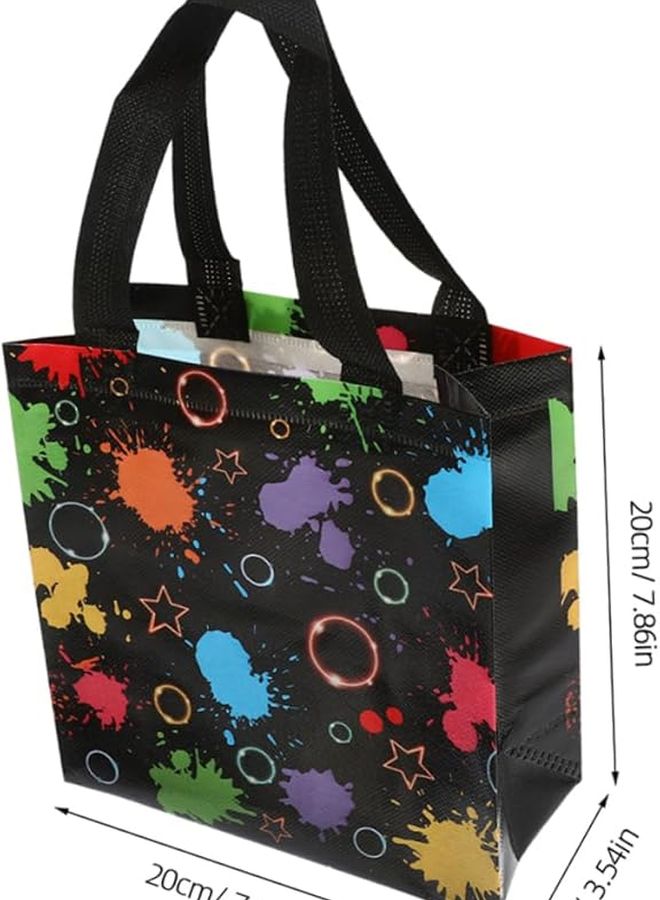 أكياس هدايا غير منسوجة من النيون بمقابض 10 قطع، أكياس حلوى لحفلات الأطفال لأعياد الميلاد وهالوين - Image 2